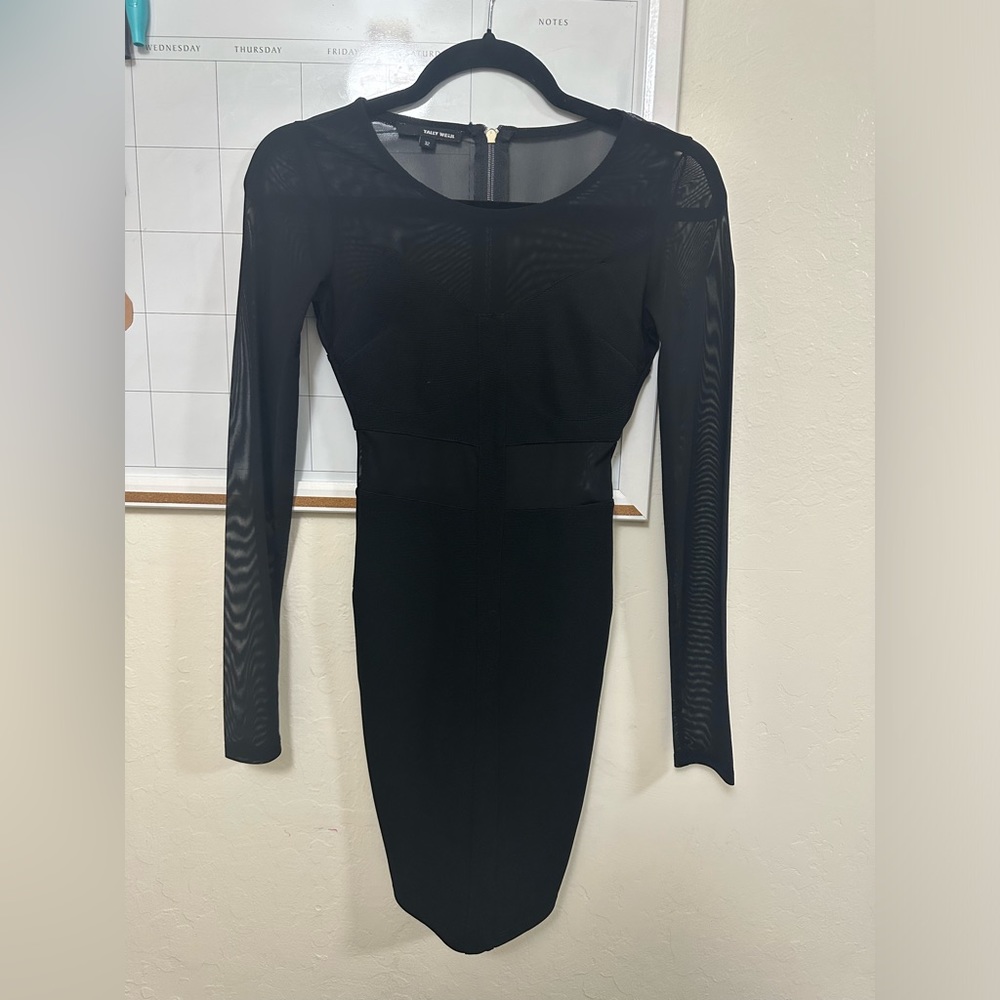 Tally Weijl Black Mesh Mini Dress